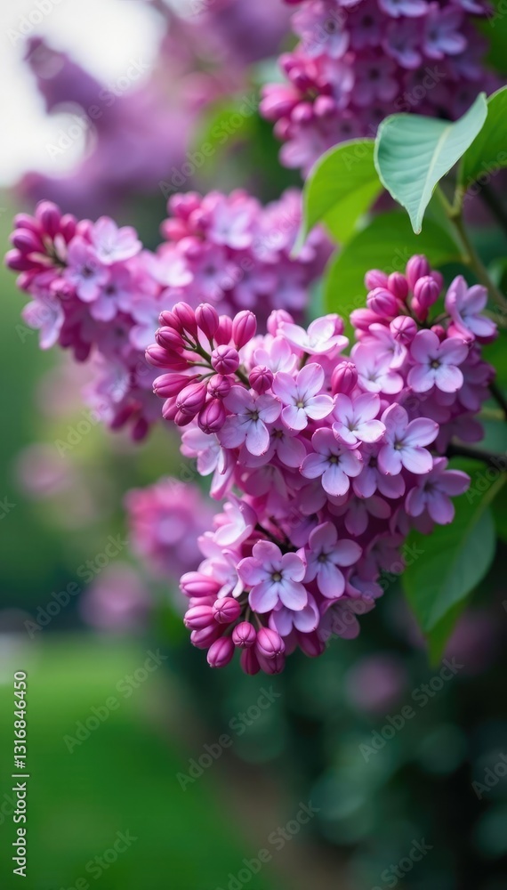 Lilac tree in full bloom with hanging flowers and leaves, flower, blooms, lilac Lilac tree in full bloom with hanging flowers and leaves, flower, blooms, lilac