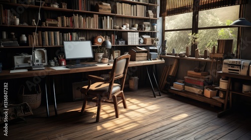 Wallpaper Mural look wood floor office Torontodigital.ca