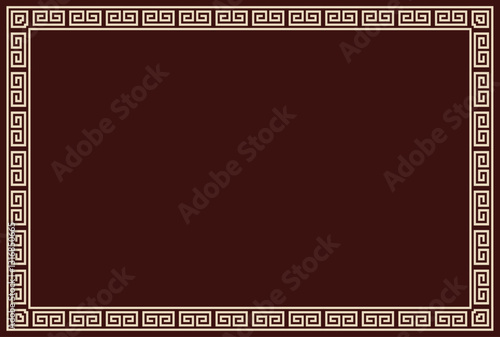 Greek ornament frame, Greek concept, Ancient Greece, Greek design a template for invitations, leaflets and greeting cards. Vector illustration. Blue background, Print	