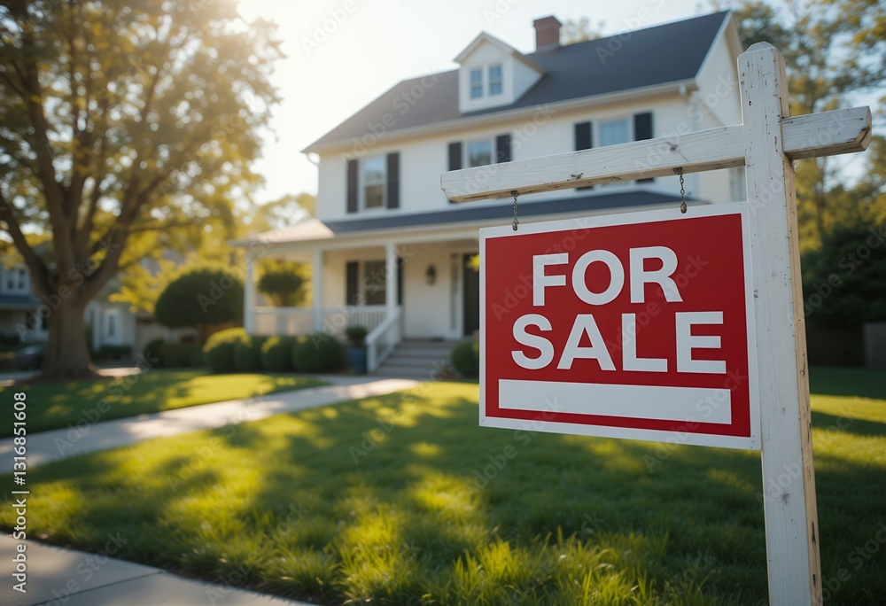 Suburban Home for Sale: A picturesque image of American Real Estate Suburban Home for Sale: A picturesque image of American Real Estate