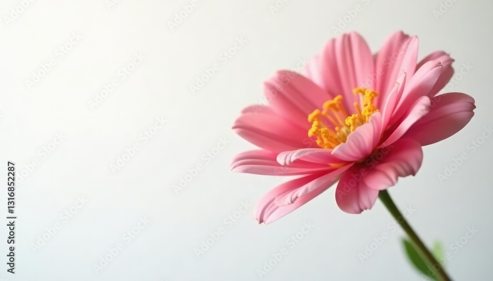Single flower isolated on white background with soft focus effect, colors, petals Single flower isolated on white background with soft focus effect, colors, petals