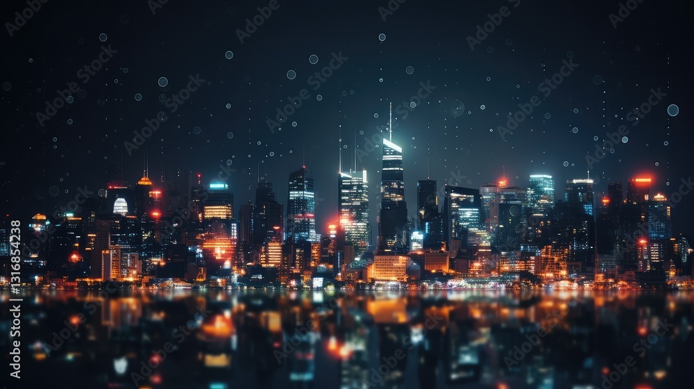 Fototapeta premium night bokeh black background