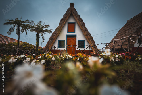 Original Madeiran houses called casas de colmo.