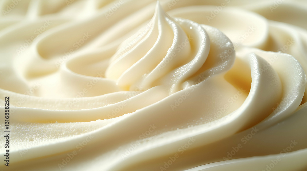 Smooth vanilla frosting swirl