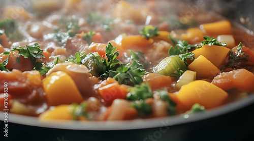 Obraz na płótnie Hearty vegetable stew simmering w salonie