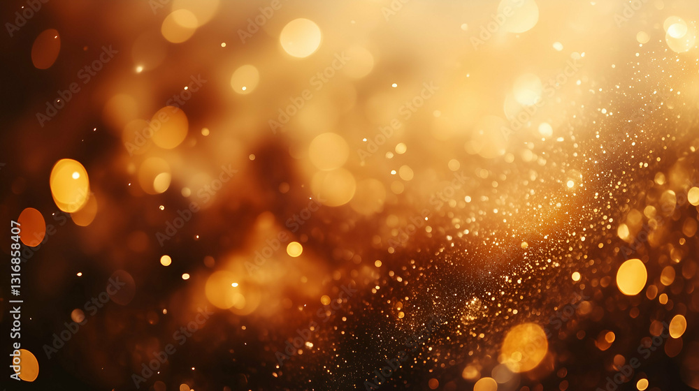 Golden bokeh abstract background