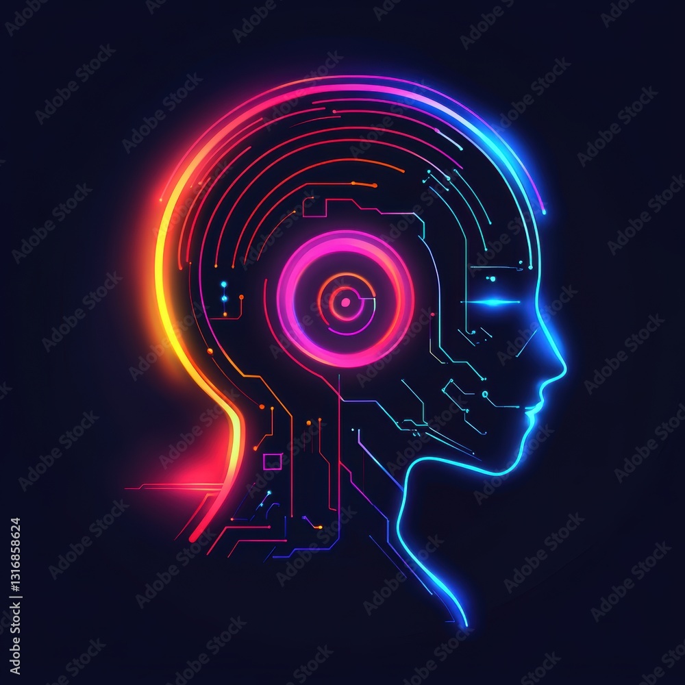 Obraz premium Creative deep learning logo inspiration