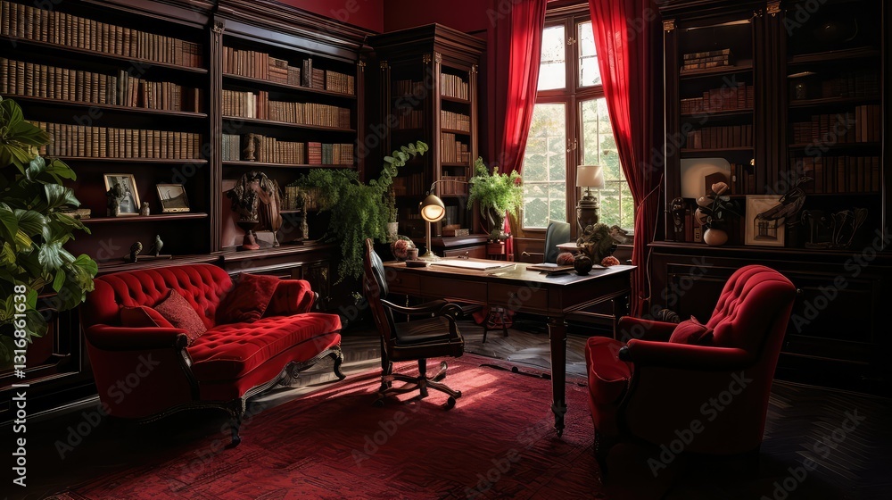 Fototapeta premium cozy red office