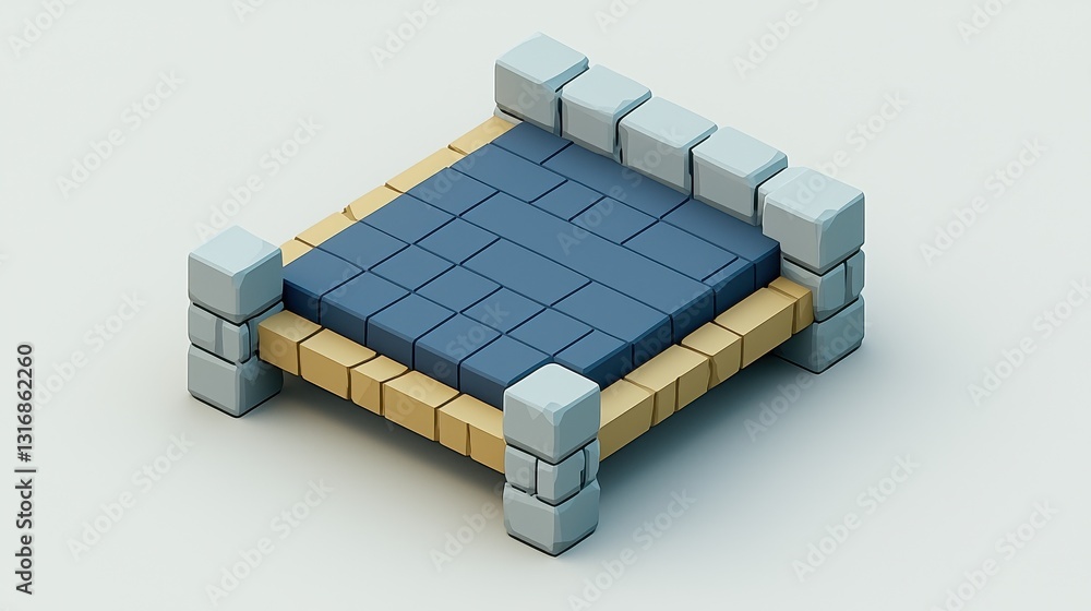 Pixelated Bed, Simple Style, Minimalist Scene Pixelated Bed, Simple Style, Minimalist Scene