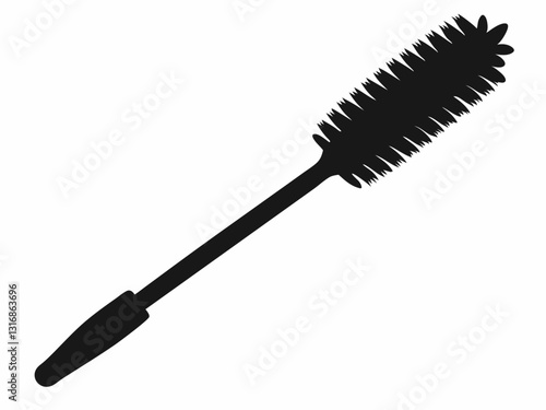 Mascara brush black silhouette vector. Mascara brush icon vector illustration.