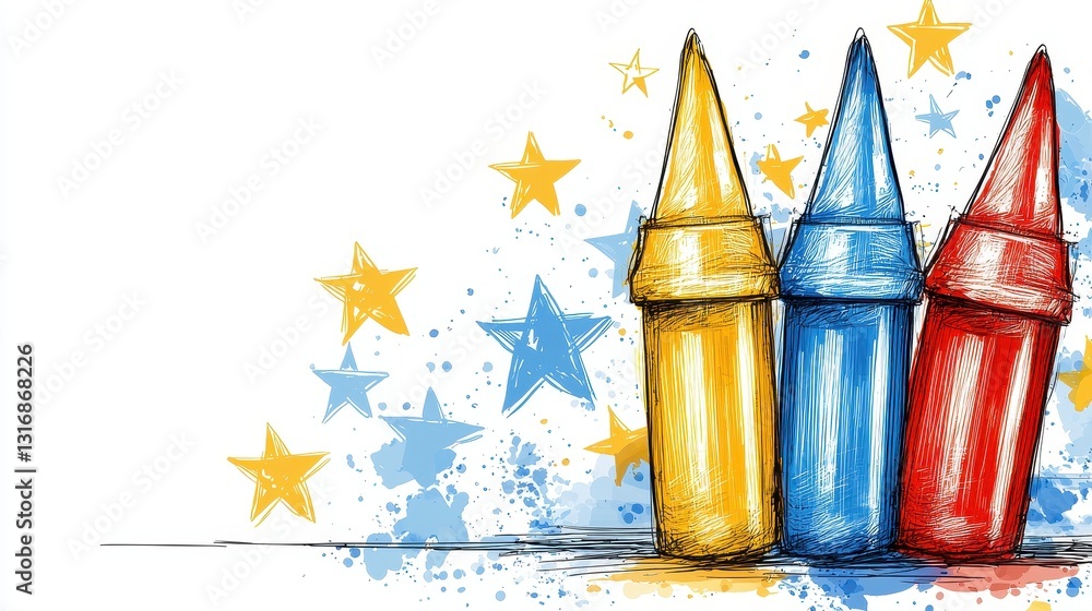 Colorful Crayons Background Art Colorful Crayons Background Art