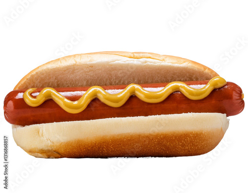 Cut-Out of a Delicious Hot Dog. Transparent PNG background.