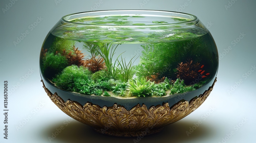 Ornamental Fishbowl, Interior Display, Green Design Ornamental Fishbowl, Interior Display, Green Design