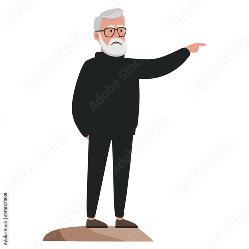 vector illustration of a old man