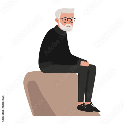 vector illustration of a old man