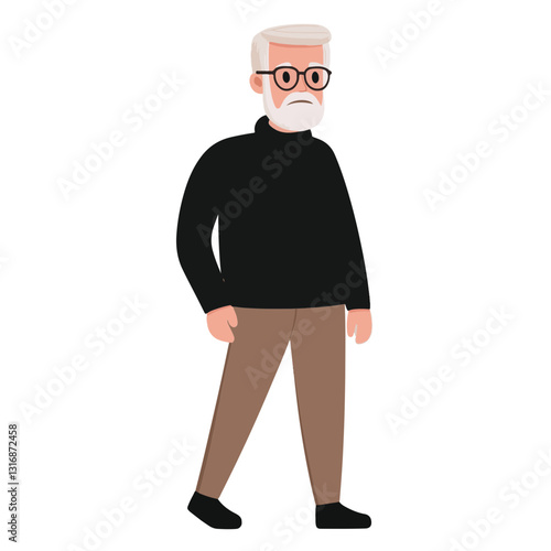 vector illustration of a old man