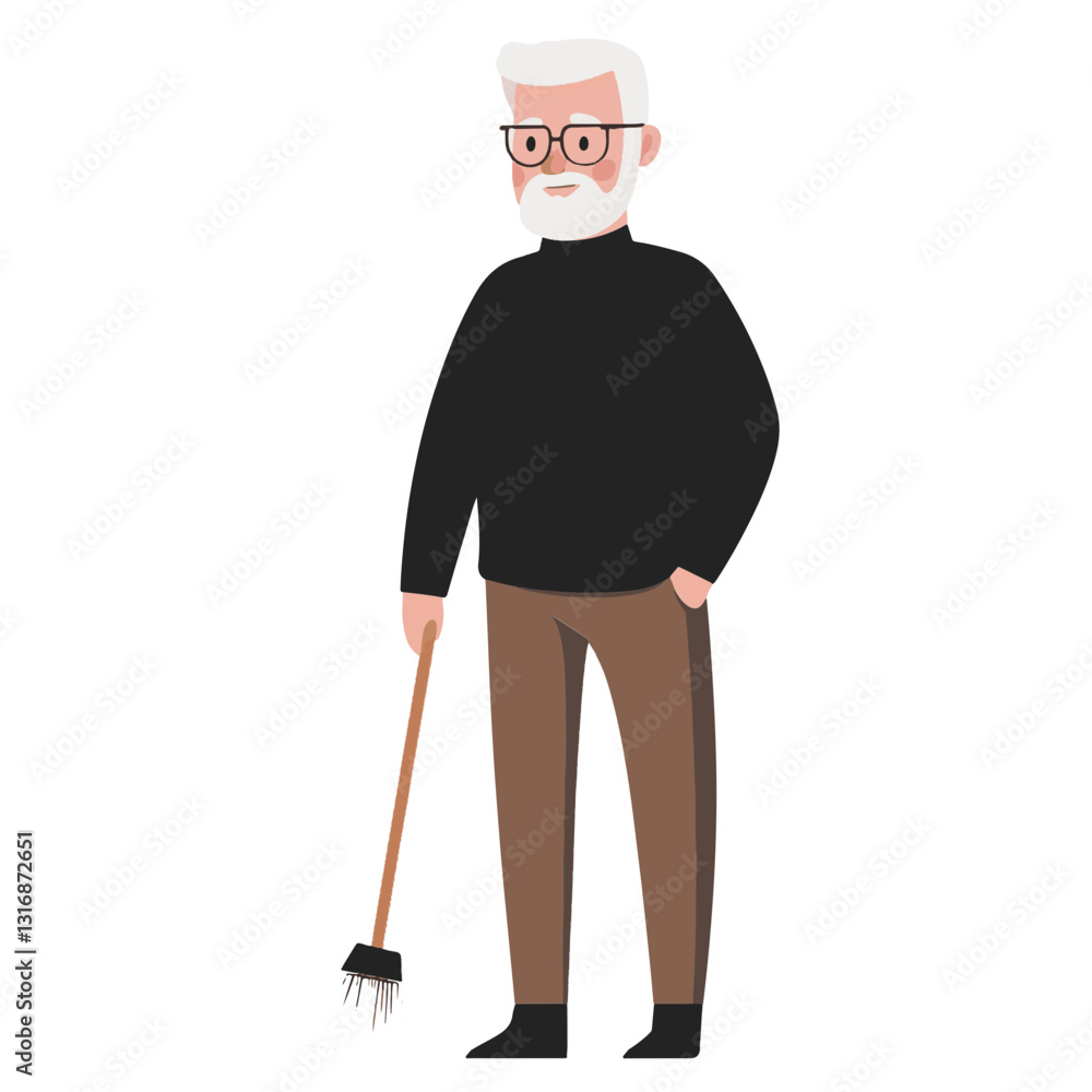 vector illustration of a old man vector illustration of a old man