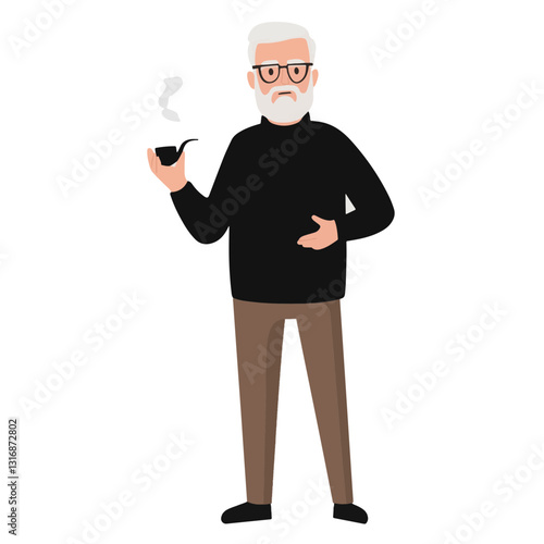 vector illustration of a old man