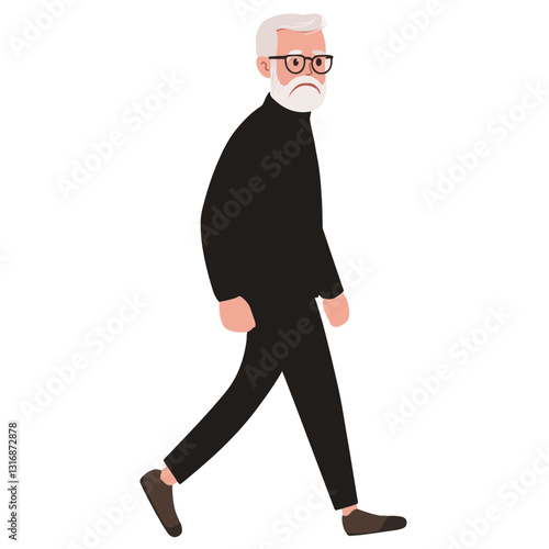vector illustration of a old man