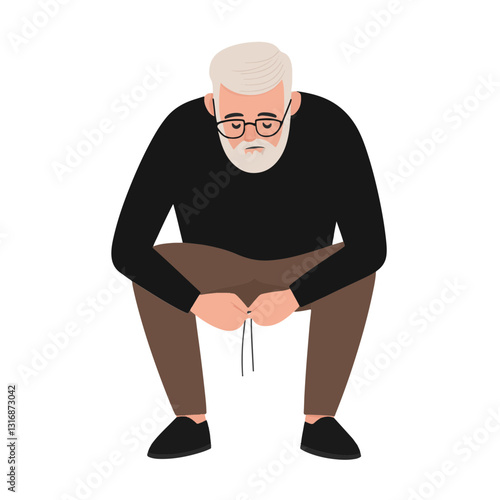vector illustration of a old man