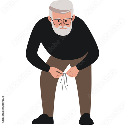 vector illustration of a old man