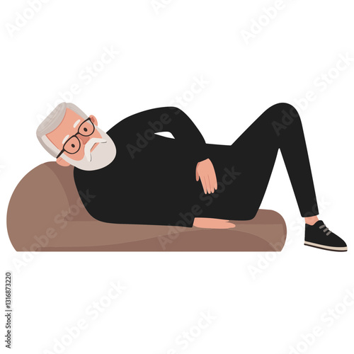 vector illustration of a old man