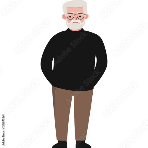 vector illustration of a old man