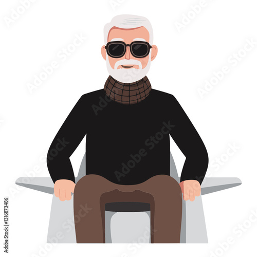 vector illustration of a old man