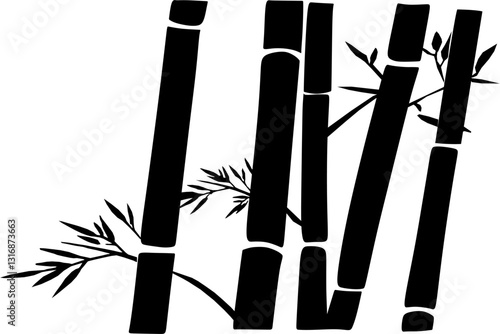 bamboo silhouette vector