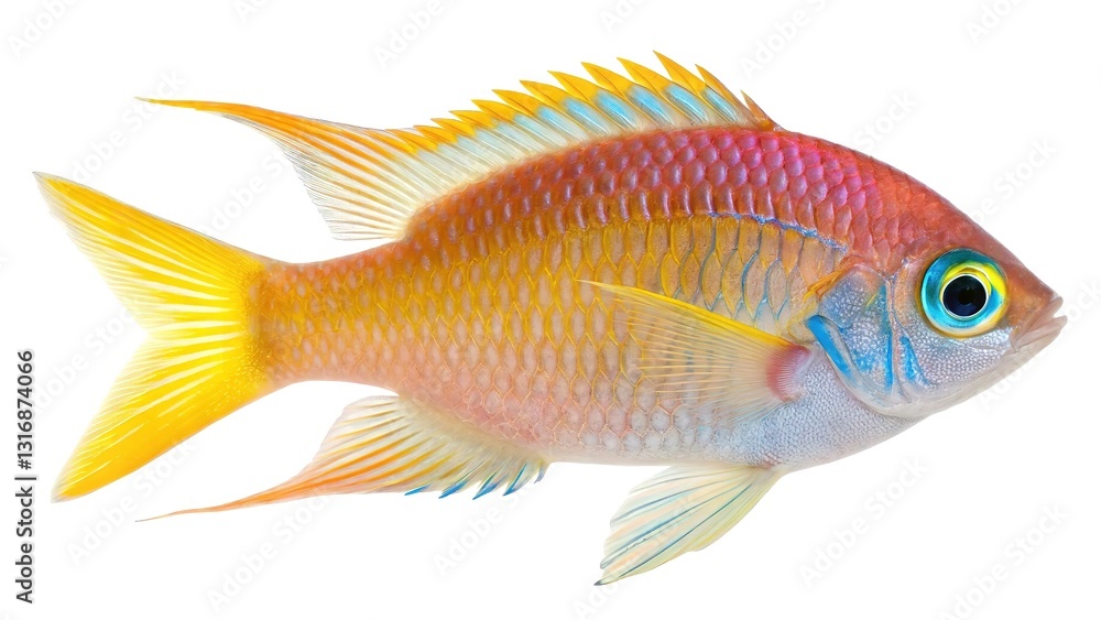 Chromeis fish isolated on white background Chromeis fish isolated on white background