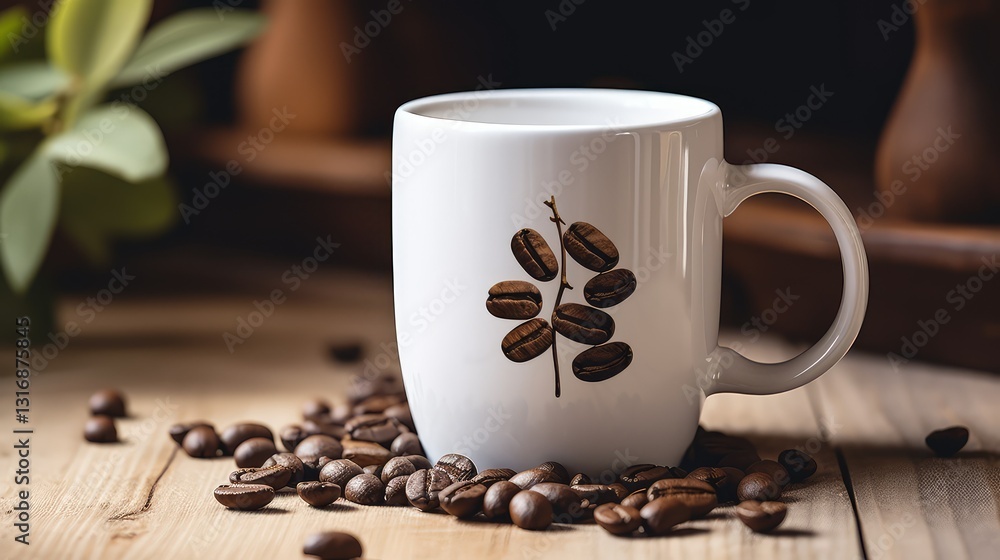 Fototapeta premium black coffee mug illustration