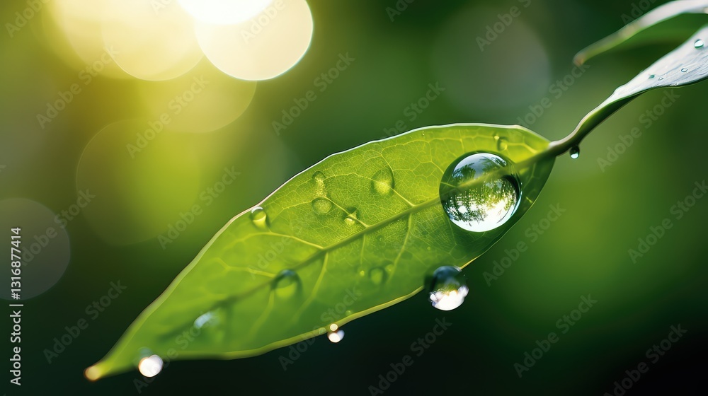 Fototapeta premium leaf water drop background