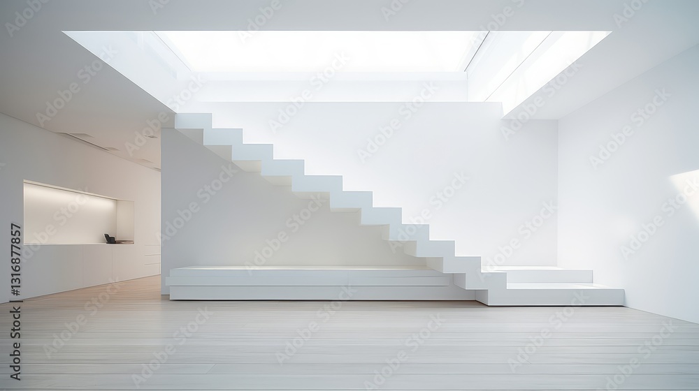 Fototapeta premium lines white staircase