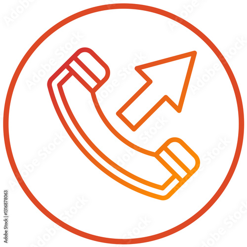 Vector Design Outgoing Call Icon Style