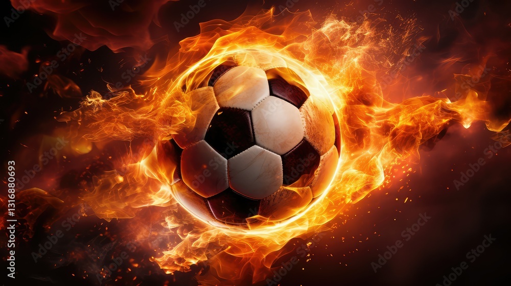 Naklejka premium dynamic fire soccer ball