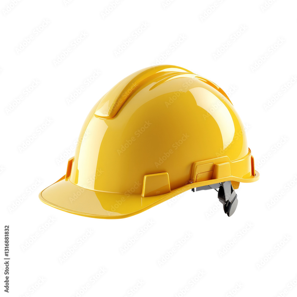 Bright Yellow Safety Helmet Ready for Use in Construction Bright Yellow Safety Helmet Ready for Use in Construction