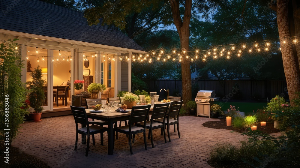 Fototapeta premium patio lighting house