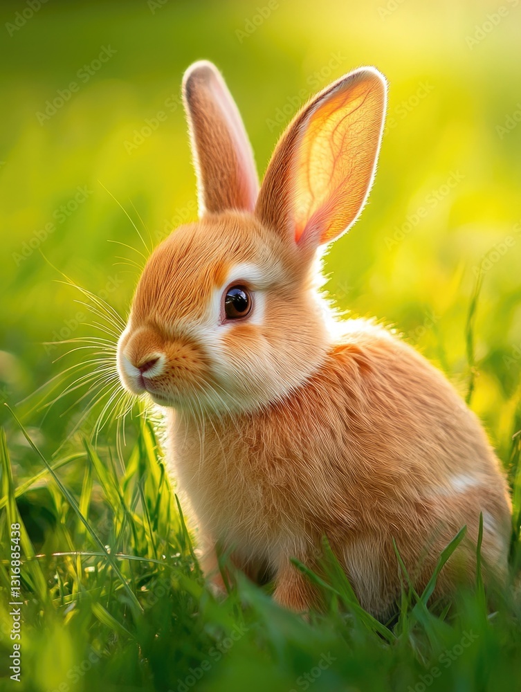 Fototapeta premium Cute Bunny in the Grass