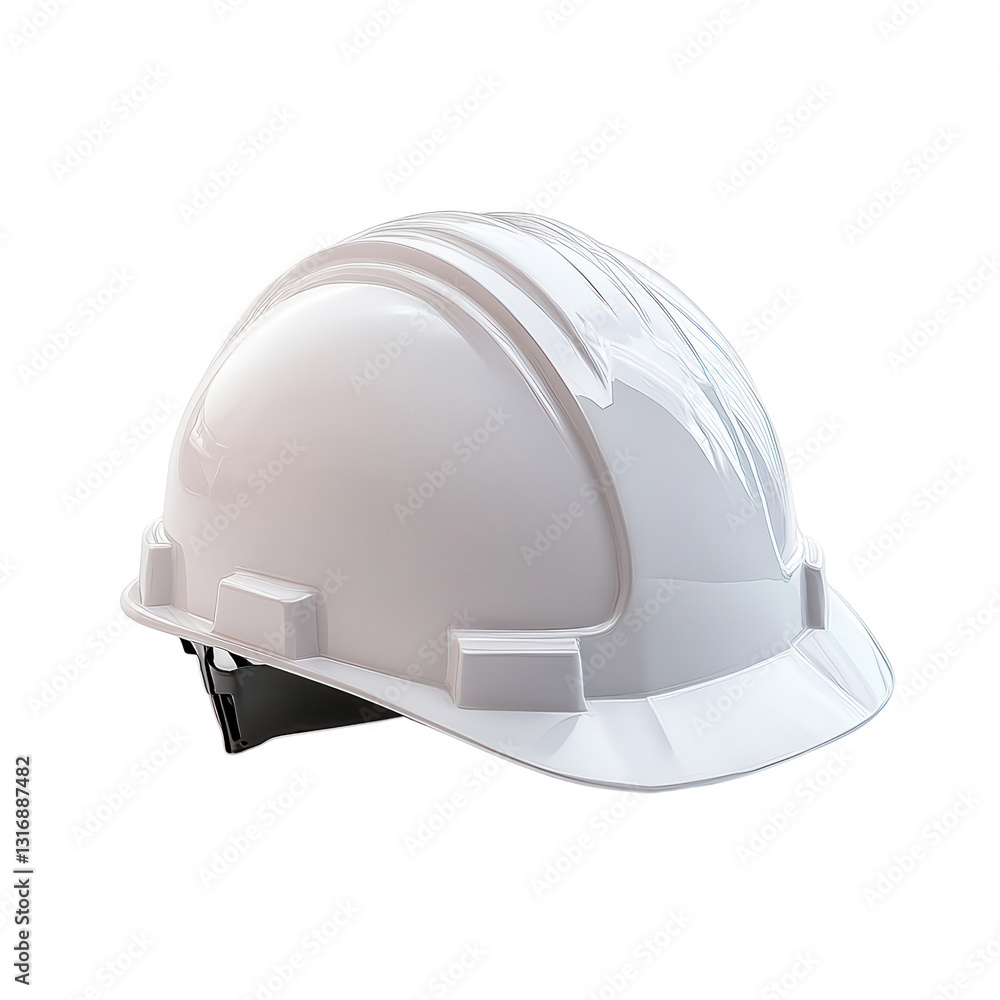 White Safety Helmet: A clean, pristine white safety helmet, designed to offer protection on a construction site or industrial environment, it's a symbol of safety White Safety Helmet: A clean, pristine white safety helmet, designed to offer protection on a construction site or industrial environment, it's a symbol of safety