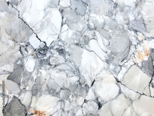 Grey and White Marble Texture with Natural Veining Patterns