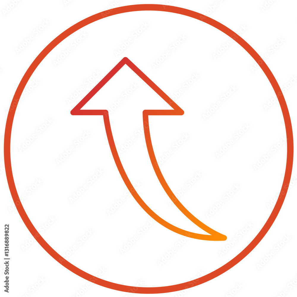 Vector Design Curved Up Icon Style Vector Design Curved Up Icon Style