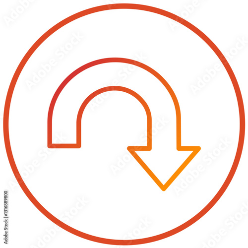 Vector Design Turn Down Icon Style