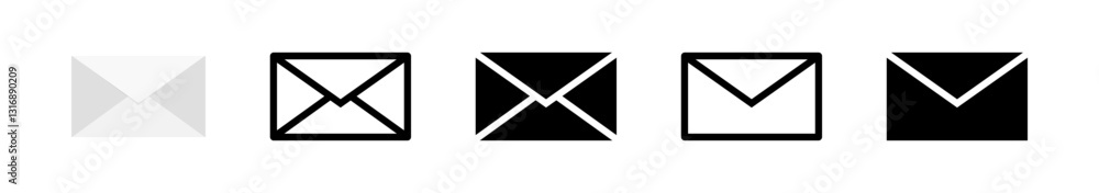 Mail, email, and envelope icon set. envelope set