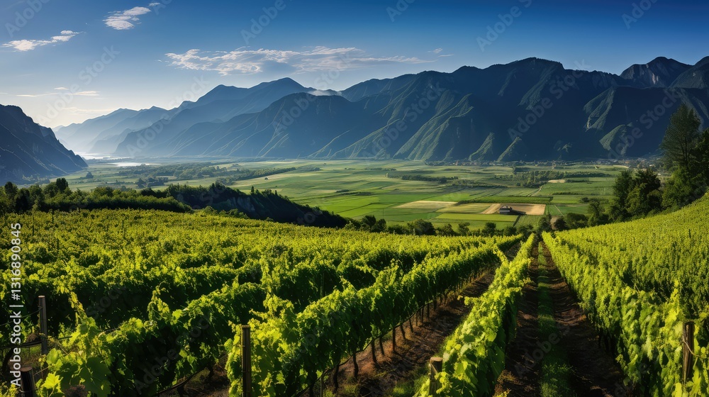 Fototapeta premium grapevines green landscape