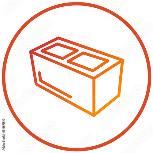 Concrete Block Vector Design Icon Style