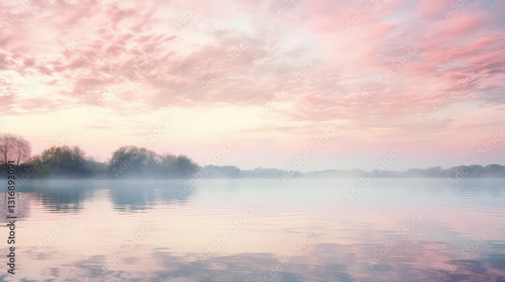 Fototapeta premium landscape bright pink water color