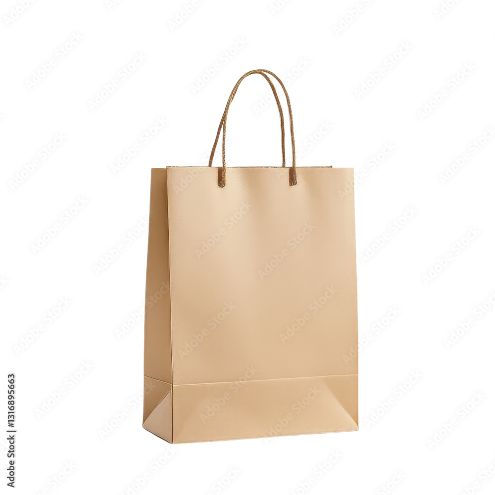 Empty Beige Shopping Bag Ready for Customization Empty Beige Shopping Bag Ready for Customization