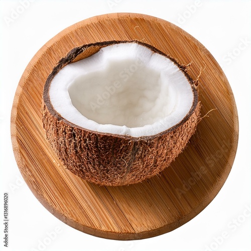 Delicious coconuts cut out with transparent background.