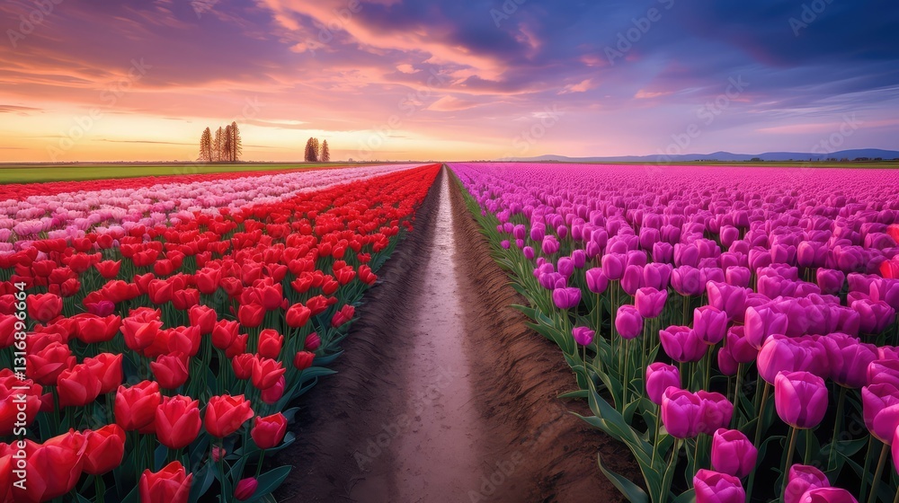 Fototapeta premium flowers springtime road