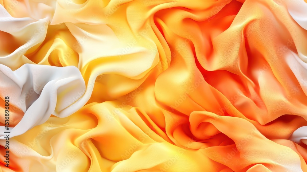 Fototapeta premium Colorful Silk Fabric Texture with Soft Waves in Warm Tones
